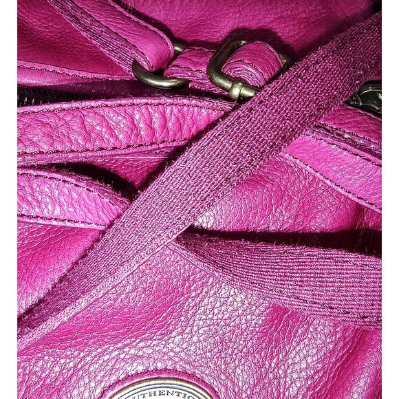 Fossil - Explorer Mini Magenta / Raspberry Pink Leather Crossbody Purse, Y2k - Picture 9 of 11